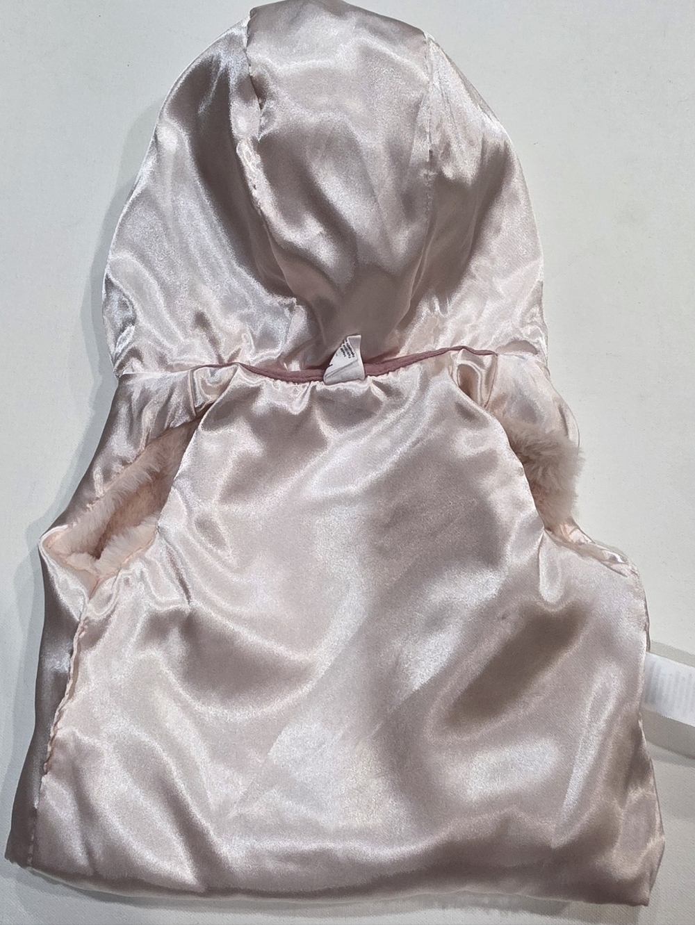 122. PL-Baby by Petit Lem Pink Faux Fur Hooded Vest - 3M - Picture 4 of 5